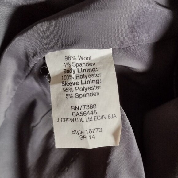 J crew gray blazer Tollegno bi-stretch wool 2P - Picture 5 of 8